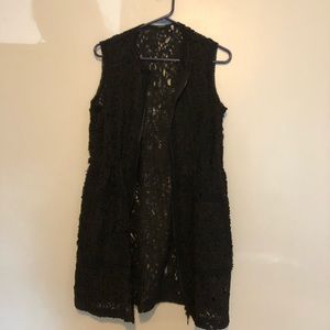 Elie Tahari Lace Crew Neck Casual Vest